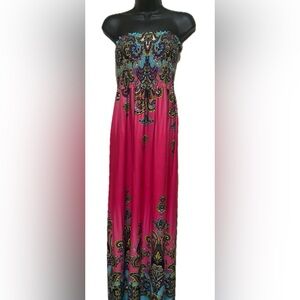 Elegant Pink Paisley Women's Maxi Dress ⭐️NWT⭐️